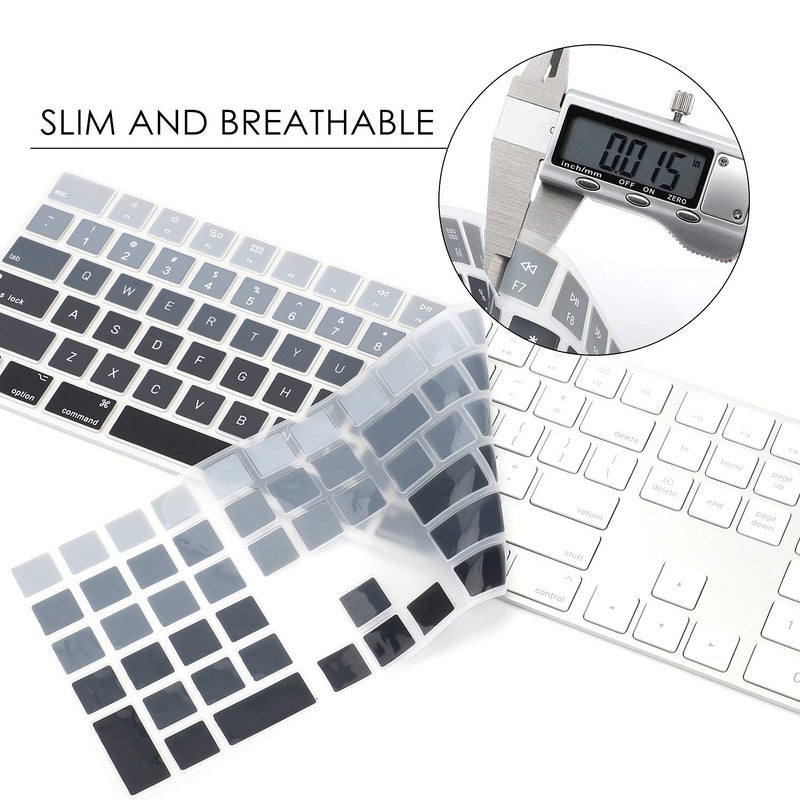 Allinside Ombre Gray Cover for Apple iMac Magic Wireless Keyboard with Numeric Keypad MQ052LL/A A1843 US Layout - Image 4